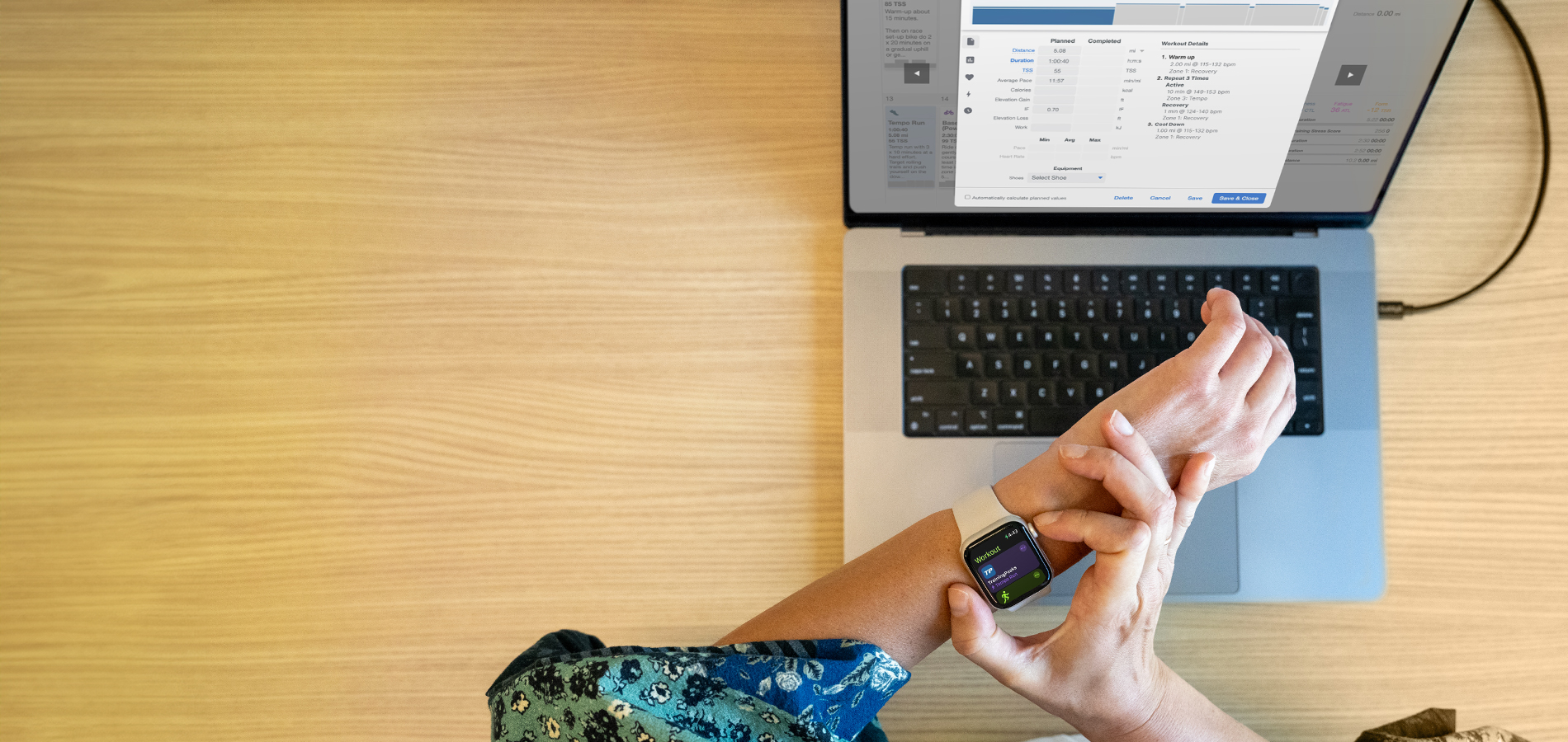 Discover What’s Possible Runner Reviews Workout On Laptop Computer And Apple Watch