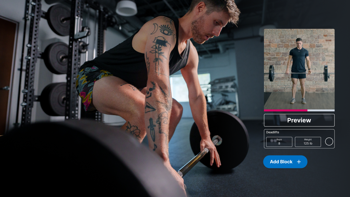 Strength Male Athlete Lifting With Trainingpeaks Ui In Frame